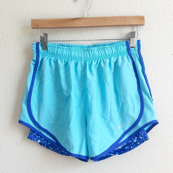 Nike Dri-Fit Blue Running Shorts With Built In Spandex Shorts Women’s Size Small - Picture 1 of 8
